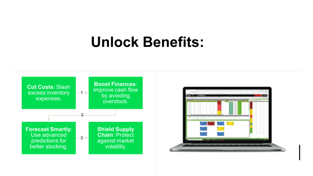 Renforcez votre supply chain avec une management intelligente des stocks de sécurité. Choisissez B2WISE pour un système d'inventaire robuste, réactif et efficace.